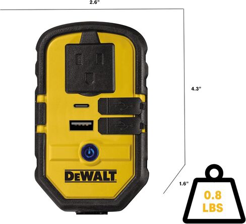 DEWALT DXAEPIP3W 20V, 3-Way Powered (Clamps, Battery, DC Plug) 1000 Watt Power Inverter; Dual AC Outlets, 1 USB-A Port, & 1 USB-C 30W Port in Saudi Arabia