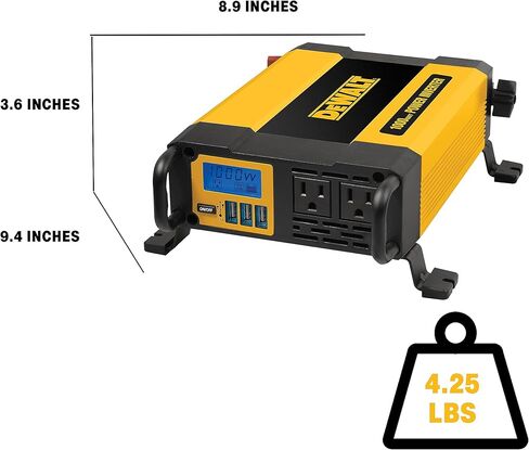 DEWALT DXAEPIP3W 20V, 3-Way Powered (Clamps, Battery, DC Plug) 1000 Watt Power Inverter; Dual AC Outlets, 1 USB-A Port, & 1 USB-C 30W Port in Saudi Arabia