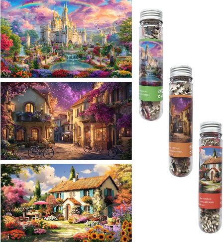 Small Jigsaw Puzzles for Adults Challenging Puzzle Small Puzzles Mini Jigsaw Puzzles 150 Pieces Micro Tiny Puzzle Castle Garden Milky Way Starry Night Travel Puzzle 6 x 4 Inches 3 Packs in Saudi Arabia