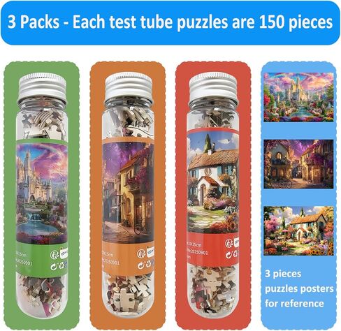 Small Jigsaw Puzzles for Adults Challenging Puzzle Small Puzzles Mini Jigsaw Puzzles 150 Pieces Micro Tiny Puzzle Castle Garden Milky Way Starry Night Travel Puzzle 6 x 4 Inches 3 Packs in Saudi Arabia