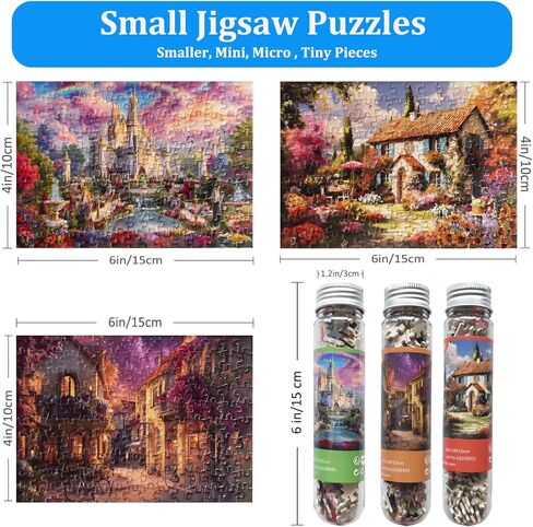 Small Jigsaw Puzzles for Adults Challenging Puzzle Small Puzzles Mini Jigsaw Puzzles 150 Pieces Micro Tiny Puzzle Castle Garden Milky Way Starry Night Travel Puzzle 6 x 4 Inches 3 Packs in Saudi Arabia