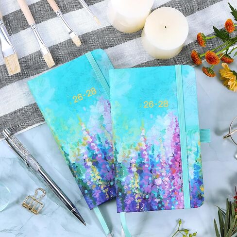 Pocket Calendar 2025-2027 - JAN 2025 - DEC 2027, Monthly Pocket Planner/Calendar 2025, 3 Year Monthly Planner (36-month), 60 Notes Pages, with Contacts, Holiday & Pen Holder, Back Pocket, Oil Painting in Kuwait