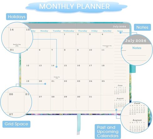 Pocket Calendar 2025-2027 - JAN 2025 - DEC 2027, Monthly Pocket Planner/Calendar 2025, 3 Year Monthly Planner (36-month), 60 Notes Pages, with Contacts, Holiday & Pen Holder, Back Pocket, Oil Painting in Kuwait