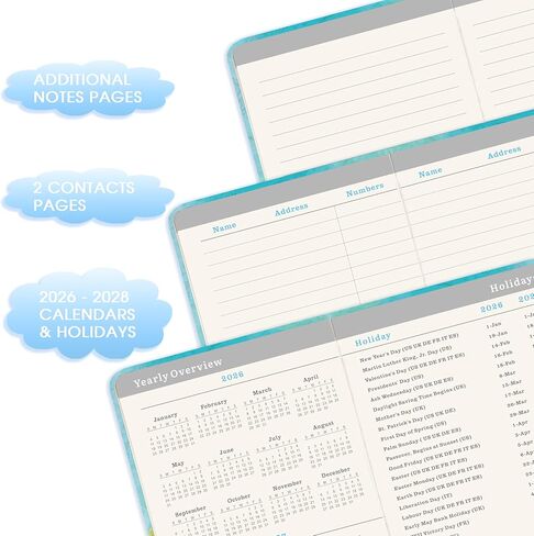 Pocket Calendar 2025-2027 - JAN 2025 - DEC 2027, Monthly Pocket Planner/Calendar 2025, 3 Year Monthly Planner (36-month), 60 Notes Pages, with Contacts, Holiday & Pen Holder, Back Pocket, Oil Painting in Kuwait