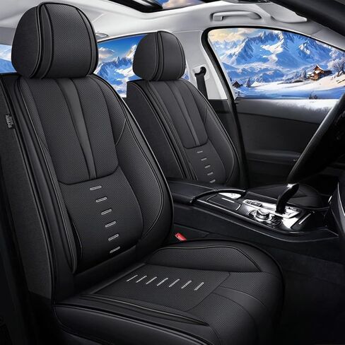 Seat Covers Full Set Fit for VW/Volkswagen Taos 2022-2025, Faux Leather Car Seat Covers Breathable 3D Lumbar Support Protector Car Seat Cushions(Black&Grey) in Saudi Arabia