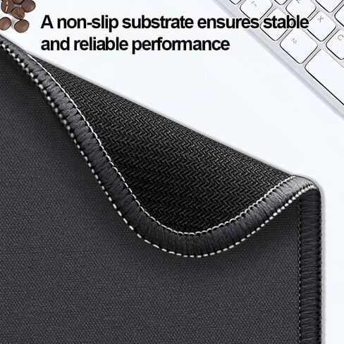 Mouse Pad with Computer Mouse Mat with Anti-Slip Rubber Base, Portable Mouse Pad for Home Office Desk Workstation Use, Black in Saudi Arabia