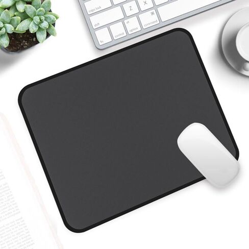 Mouse Pad with Computer Mouse Mat with Anti-Slip Rubber Base, Portable Mouse Pad for Home Office Desk Workstation Use, Black in Saudi Arabia