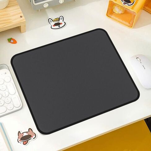 Mouse Pad with Computer Mouse Mat with Anti-Slip Rubber Base, Portable Mouse Pad for Home Office Desk Workstation Use, Black in Saudi Arabia