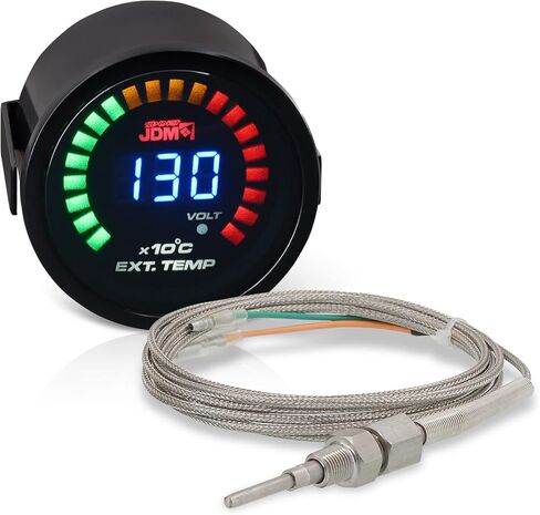 AJP الموزعين الأداء سباق السيارات العالمية السيارات JDM الرياضة المدخن تينت الرقمية الأزرق LED 2 بوصة 52 مم توربو العادم الغاز مقياس درجة الحرارة مقياس كهربائي متعدد الألوان عرض مراقب + EGT الاستشعار in Saudi Arabia