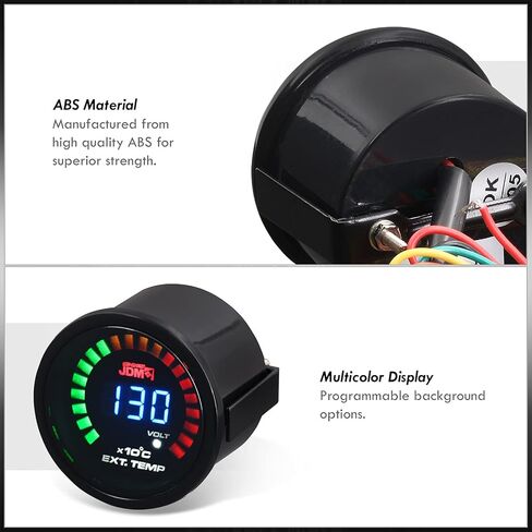 AJP الموزعين الأداء سباق السيارات العالمية السيارات JDM الرياضة المدخن تينت الرقمية الأزرق LED 2 بوصة 52 مم توربو العادم الغاز مقياس درجة الحرارة مقياس كهربائي متعدد الألوان عرض مراقب + EGT الاستشعار in Saudi Arabia