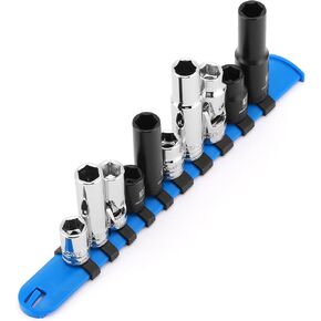 MIXPOWER 10 PCS 1/4" & 3/8" Drive 10mm 6 Point Single Size Socket Set, Universal Joint, Deep& Standard Socket Set in Kuwait