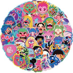 ملصقات أزرار لطيفة للأطفال، 50 قطعة من ملصقات الفينيل المقاومة للماء لأجهزة الكمبيوتر المحمول وزجاجة المياه وحافظة الهاتف والثلاجة وقوارير مائية in Kuwait