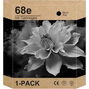 خرطوشة حبر سوداء 68e عبوة واحدة بديلة لحبر HP 68 68e 68XL سلسلة الحبر الأسود تعمل لطابعة Envy 6152e، 6155e، 6552e، 6555e، 6558e 68 حبر (1 أسود) in Kuwait