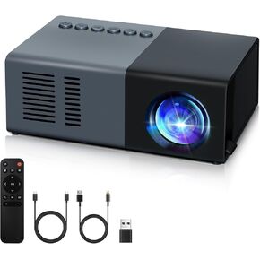 Mini Projector, Small Portable Projector .Suitable for children's gifts Video Projector, indoor video movies, and games. with Remote Control.Compatible for Smartphone, Laptop, PC(J9-B) in Kuwait