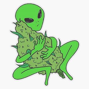 Magnet Weed Alien Magnetic Vinyl Sticker 5" in Saudi Arabia