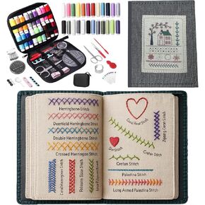 OJJ 2026 Upgraded Embroidery Stitch Book Kit, Cross Stitch Kits, 106 Patterns with Tools & Tutorials, 86 PCS Beginner Embroidery Kit,Portable Embroidery Kit,for Adults & DIY Craft Lovers. in Kuwait