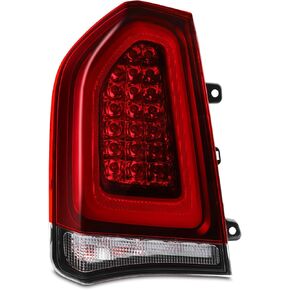 AKKON - Fit 2015-2023 Chrysler 300 15-23 OE Style [Full LED] مصابيح خلفية بإطار أسود مع سائق عدسة حمراء داكنة + مجموعة الركاب in Kuwait