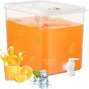 Domensi 2 Pack 2.5 Gallon Drink Dispenser for Fridge with Spigot Water Dispenser Leak Proof Lids Filter Screen Beverage Juice Container Sealed Plastic Lemonade Milk Cold Hot Drink Tea Jug for Party in Kuwait