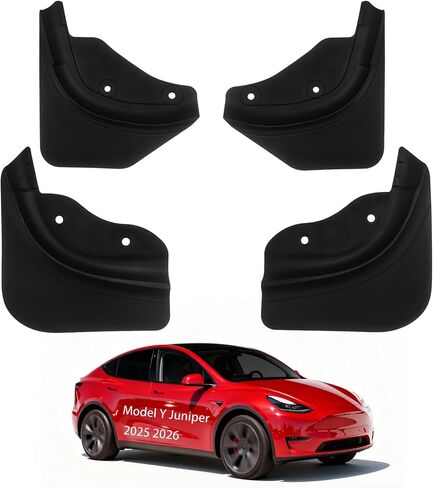 Mud Flaps for Tesla Model Y Juniper Accessories 2026 2025, Mud Guards for Tesla Model Y Juniper, TPE All-Weather Protection Mud Flaps [Protect Paint, No Drilling Required] Black (Set of 4) in Saudi Arabia