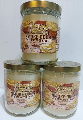 Smoke Odor Exterminator 13 oz Jar Candles Creamy Vanilla, (2) in Saudi Arabia