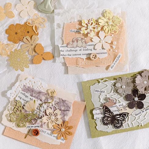 Decorative Paper Scrapbook - 50PCS Delicate Floral with Intricate Cutouts,Journal Embellishments in Saudi Arabia