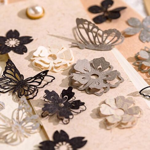 Decorative Paper Scrapbook - 50PCS Delicate Floral with Intricate Cutouts,Journal Embellishments in Saudi Arabia