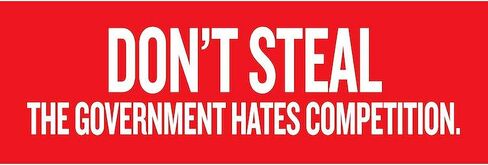 CafePress Dont Steal The Government Hates Competition Car Ma 10" x 3", Bumper Magnet in Saudi Arabia