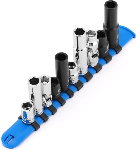 MIXPOWER 10 PCS 1/4" & 3/8" Drive 10mm 6 Point Single Size Socket Set, Universal Joint, Deep& Standard Socket Set in Saudi Arabia