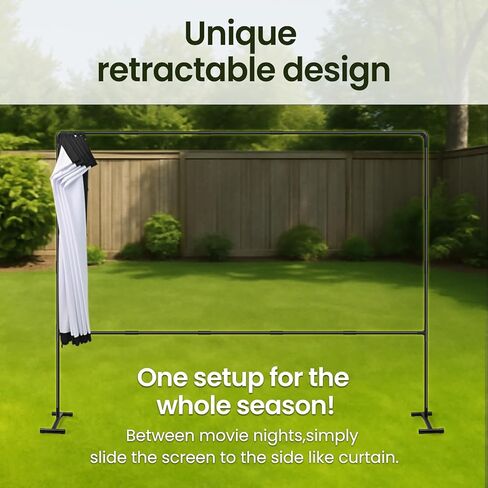 2024 Upgraded Portable Projector Screen - Black Backing,100-A Straight Edges, Foldable, Washable and Wrinkle-Free - for Indoor Home Theater and Outdoor Cinema - 100 inch White 16:9 by IOLIEO in Saudi Arabia