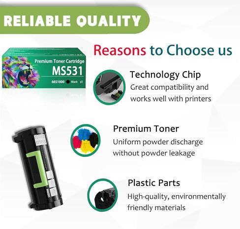 MS531 66S1000 Toner Cartridge Compatible for Lexmark MS531 66S1000 Toner Cartridges Work for Lexmark MS531dw MS631dw MS632dwe MX532adwe MX632adwe Printers in Saudi Arabia