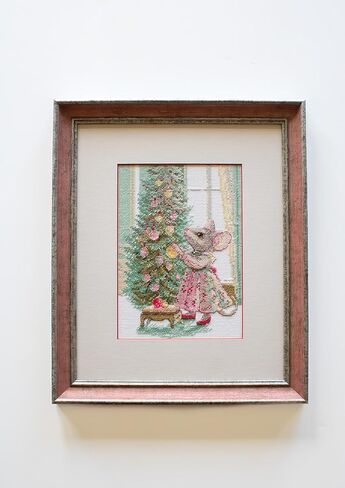 Aine - Merry Mouse A1026، مجموعات غرز متقاطعة لعيد الميلاد مقاس 6 بوصات × 8¼، مجموعات غرز متقاطعة احتفالية للمبتدئين والمتقدمين، مجموعة خياطة متقاطعة للكبار، مجموعة خياطة تطريز الحيوانات in Kuwait