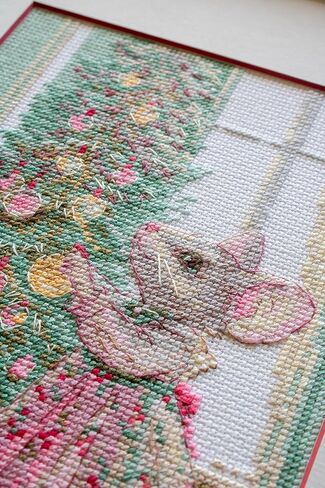 Aine - Merry Mouse A1026، مجموعات غرز متقاطعة لعيد الميلاد مقاس 6 بوصات × 8¼، مجموعات غرز متقاطعة احتفالية للمبتدئين والمتقدمين، مجموعة خياطة متقاطعة للكبار، مجموعة خياطة تطريز الحيوانات in Kuwait
