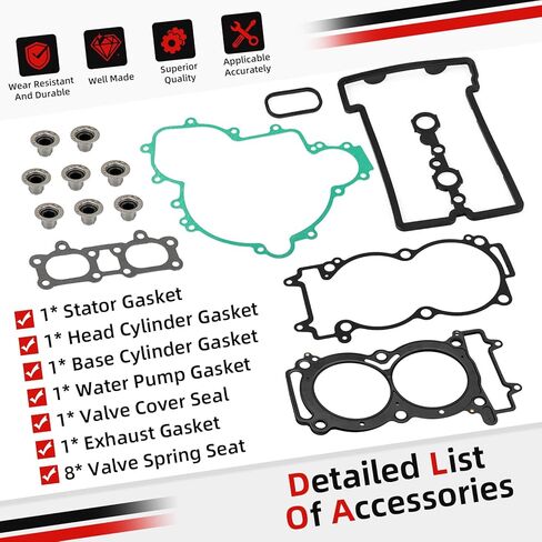 حشية رأس اسطوانة المحرك + مجموعة سدادات مانعة للتسرب لبولاريس 2013-2024 ACE General RZR Ranger 900 1000 in Saudi Arabia