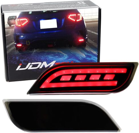 iJDMTOY JDM عدسة مدخنة سوداء اللون، مصابيح عاكسة سفلية LED كاملة متوافقة مع Subaru Impreza، WRX/WRX STI، XV Crosstrek، تعمل كذيل (مصابيح الضباب الخلفية)، فرامل/إيقاف in Saudi Arabia