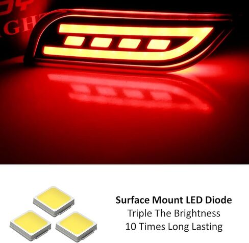 iJDMTOY JDM عدسة مدخنة سوداء اللون، مصابيح عاكسة سفلية LED كاملة متوافقة مع Subaru Impreza، WRX/WRX STI، XV Crosstrek، تعمل كذيل (مصابيح الضباب الخلفية)، فرامل/إيقاف in Saudi Arabia