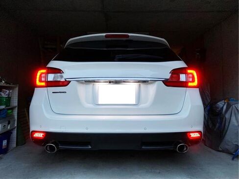 iJDMTOY JDM عدسة مدخنة سوداء اللون، مصابيح عاكسة سفلية LED كاملة متوافقة مع Subaru Impreza، WRX/WRX STI، XV Crosstrek، تعمل كذيل (مصابيح الضباب الخلفية)، فرامل/إيقاف in Saudi Arabia