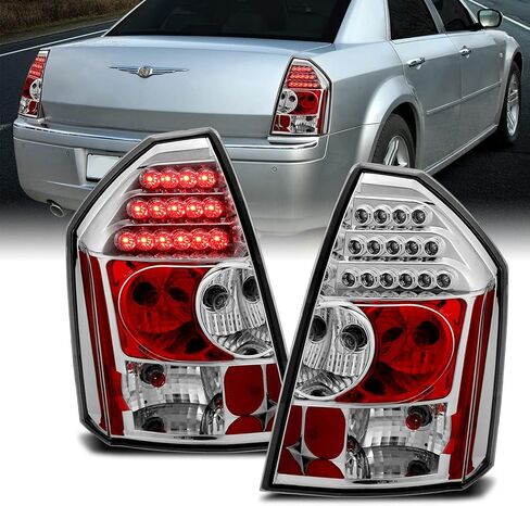 AmeriLite LED Chrome Replacement Taillights Set For Chrysler 300/300C - Passenger and Driver Side in Saudi Arabia