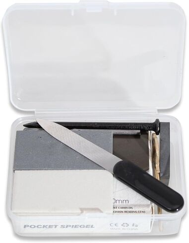 مجموعة معرف معدنية - 7 قطع - تتضمن لوحة خطية، مغناطيس، مسمار، نحاس، عدسة يد قابلة للسحب، مبرد أظافر، لقمة ثقب من السبائك لفصول الجيولوجيا والتحليل الميداني in Kuwait