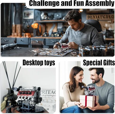 مجموعات محرك V8 صغيرة تعمل، مجموعة محرك V8 طراز Cison Engine MAD RC مجموعات نماذج محرك للبالغين للبناء، مناسبة للسيارة AX90104 SCX10Ⅱ Capra VS4-10 Pro/Ultra (محرك V8 + شاحن فائق) in Kuwait