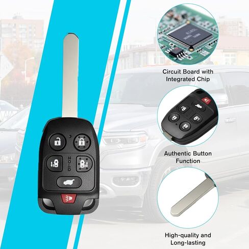 2 قطعة مفتاح السيارة فوب دخول بدون مفتاح عن بعد 313.8 ميجا هرتز N5F-A04TAA / 35118TK8A20 لهوندا أوديسي EXL 2011-2013 | 6 أزرار in Saudi Arabia