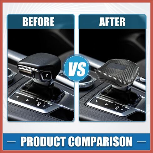ACROPIX Gear Shifting Knob Cover Transmission Lever Trim for Mitsubishi Outlander PHEV GN0W GN Series 2022-2023 Faux Leather Carbon Fiber Pattern Black Gray Car Parts in Saudi Arabia