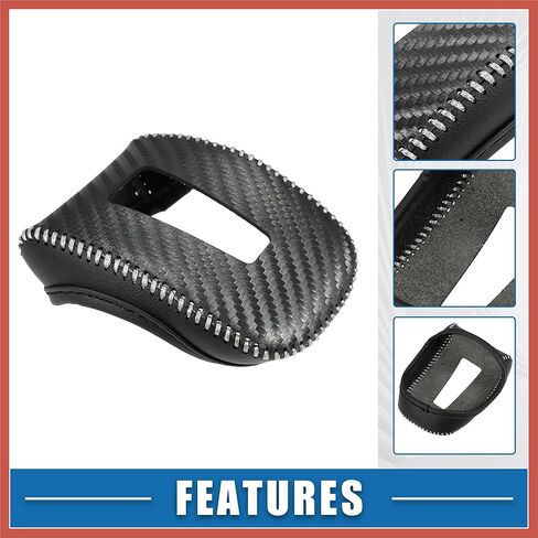ACROPIX Gear Shifting Knob Cover Transmission Lever Trim for Mitsubishi Outlander PHEV GN0W GN Series 2022-2023 Faux Leather Carbon Fiber Pattern Black Gray Car Parts in Saudi Arabia