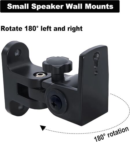 Speaker Wall Mount, Speaker Mount Wall，All Metal Speaker Wall Mount Bracket for Small Speakers Swivel & Tilt,Hold up to 15lbs,HD-151pro(2 Packs Black) in Saudi Arabia