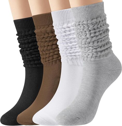 3 Pairs Slouch Socks Women, Long Winter Thigh High Boot Scrunch Socks, Warm Soft Slouchy Sock for Women Size 5-11 in Kuwait