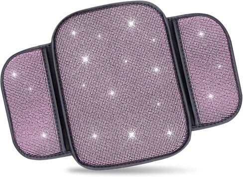 1 PC Bling Car Armrest Console Cushion, Fashionable Diamond Armrest Cover with Two Storage Bags, Crystal Soft Arm Rest Protective Cushion, Universal for Women, Ladies and Girls (White) in Kuwait