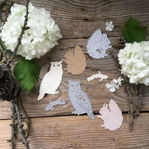 6 مجموعة من قوالب القطع المعدنية الخريفية لسكرابوكينغ ألبوم الحرف اليدوية قالب النقش الاستنسل بما في ذلك سنجاب اليقطين على شكل ورقة القيقب لمهرجان عيد الشكر وصنع البطاقات الفنية بنفسك in Kuwait