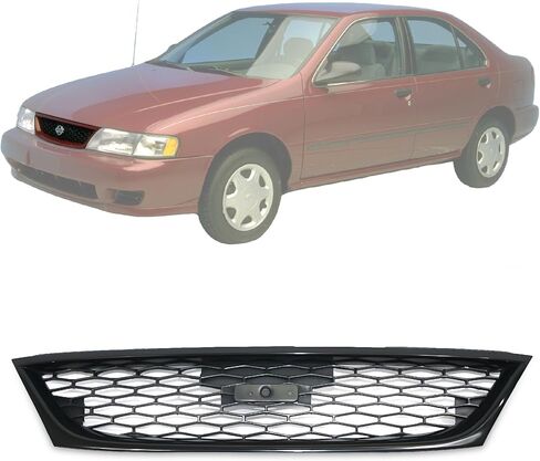 شبكة شواء أمامية CarPartsDepot متوافقة مع Nissan Sentra (كروم ورمادي داكن، 2007-2012 Sentra SE-R SR شبكة علوية) in Kuwait