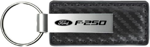 AU-TOMOTIVE GOLD Carbon Fiber Rectangular Leather Key Chain for Ford F-250 (Gunmetal) in Saudi Arabia