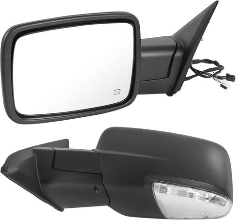 JDMSPEED Right Passenger Side Door Mirror Compatible with 2009-2018 Ram 1500 2010-2018 Ram 2500 3500 with Heated Power Glass Turn Signal Puddle Light(9 Pins) in Saudi Arabia