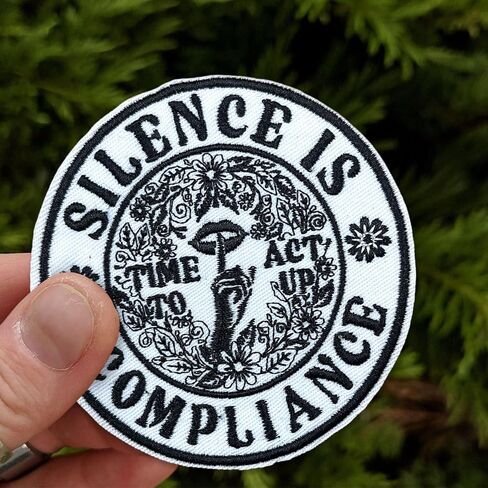 Silence is Compliance Patch,3 Inch Sew On Iron On Equality Civil Social Justice Activist Protest Political Embroidered Patches for Backpack Jacket Hat Jean DIY Clothes Gift for Men Women Size 3 Inches in Saudi Arabia
